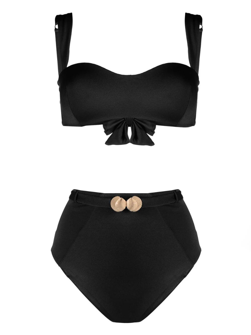 Noire Swimwear Seashell Bandeau Bikini Set - Farfetch | Farfetch Global