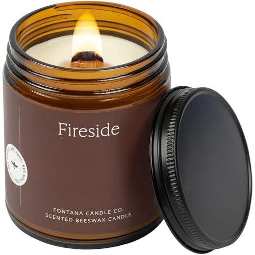 Fontana Candle Co Wood Wick Beeswax Candle, Fireside | Amazon (US)