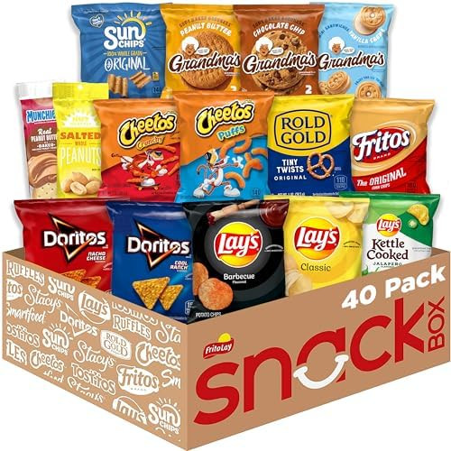 Frito-Lay Ultimate Classic Snacks Package, Variety Assortment of Chips, Cookies, Crackers, & Nuts... | Amazon (US)