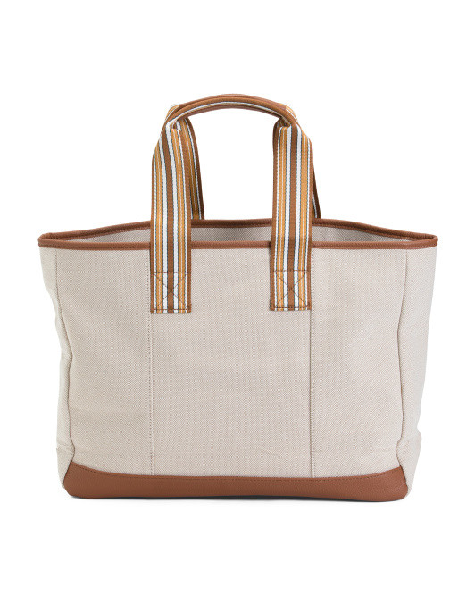 Canvas Capri Everyday Stripe Tote | TJ Maxx