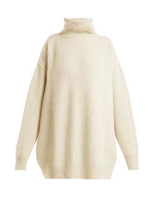 Raey - Displaced Sleeve Roll Neck Wool Sweater - Womens - Ivory | Matches (UK)