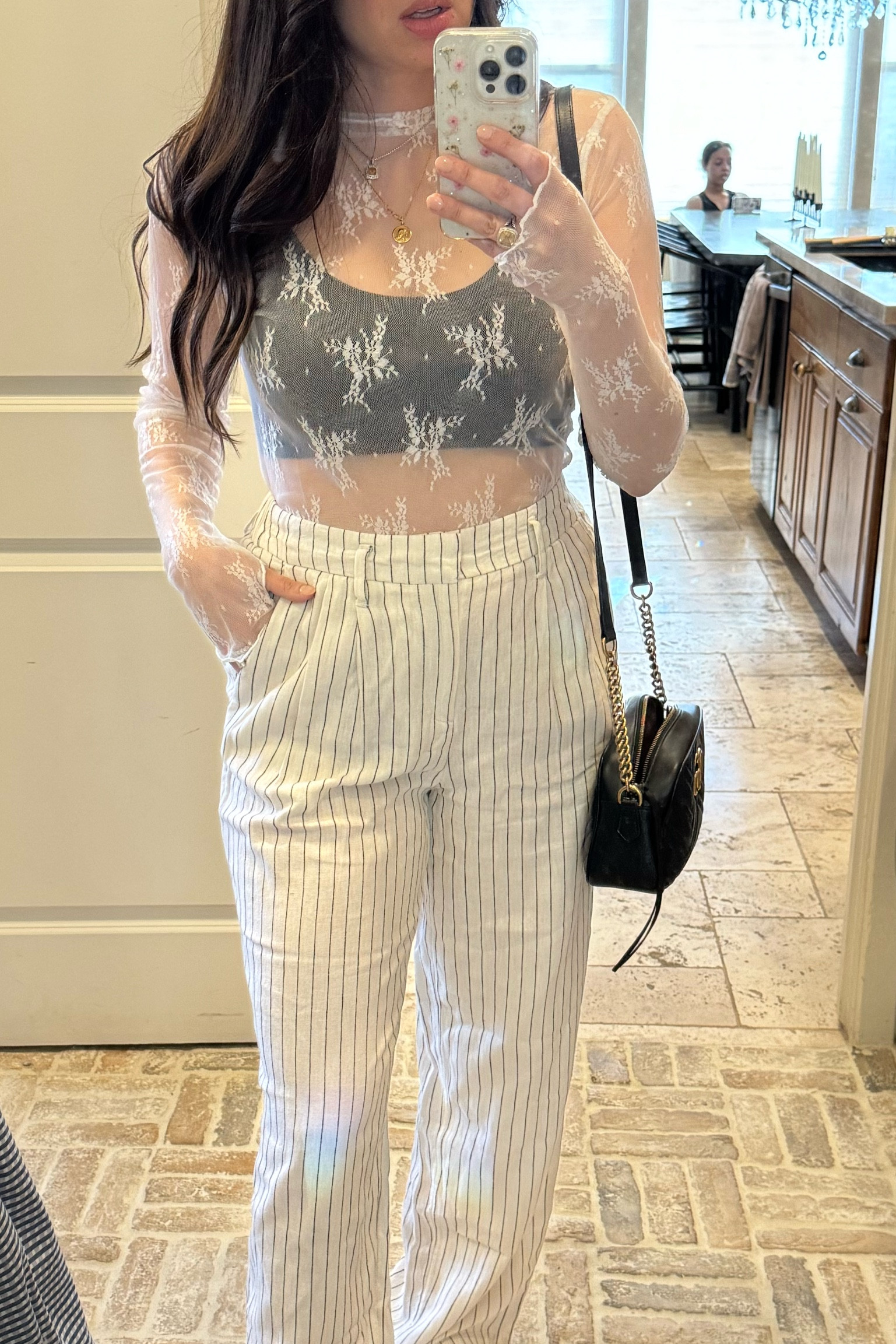 Lace top
Thumb holes 
Tailored pant
Amazon
Target 
Date night 

#LTKSeasonal