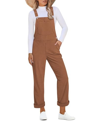 luvamia Baggy Overalls for Women Loose Fit Real Corduroy Overall for Women Womens Bibs Overalls Winter Pecan Brown Small Fits Size 4 / Size 6 | Amazon (US)