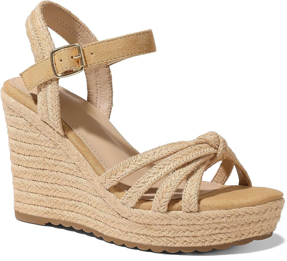 mikarka Wedge Heels Sandals for Women: Open Toe Platform Espadrilles Wedges | Amazon (US)