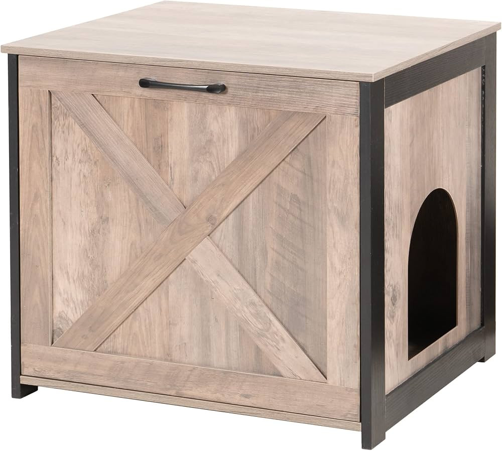 DWANTON Cat Litter Box Furniture Hidden, Cat Litter Box Enclosure, Reversible Entrance Can Be on ... | Amazon (US)