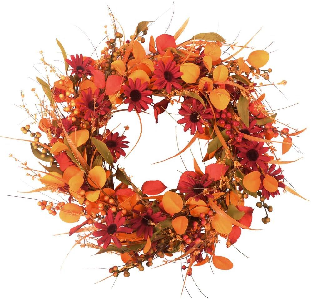 AOLIGE 24" Front Door Wreath Fall Decor for Home Halloween Thanksgiving Day Decorations Indoor Ou... | Amazon (US)