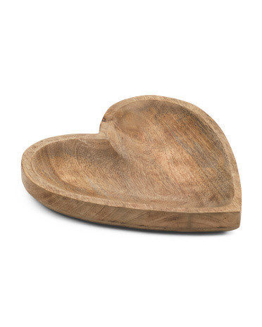 12x11 Light Burnt Wooden Heart Tray | TJ Maxx