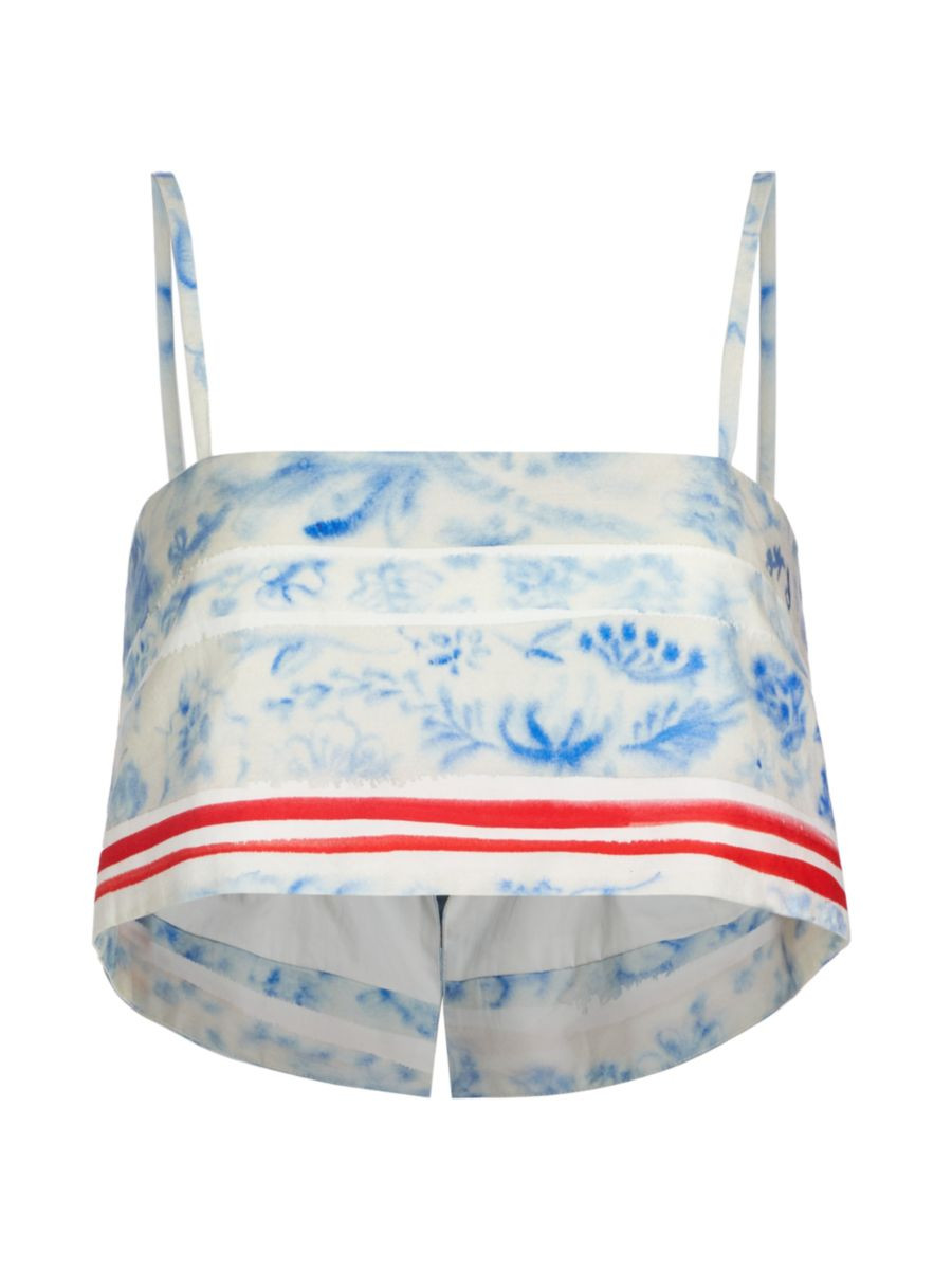 Cropped Stamped Bandeau Top | Saks Fifth Avenue