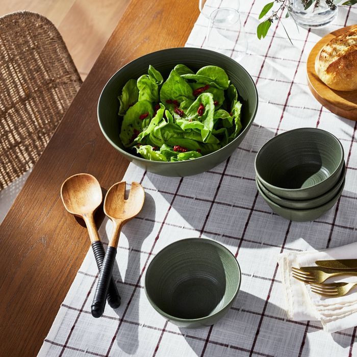 22oz 4pk Stoneware Salad Bowls Green - Threshold&#8482; designed with Studio McGee | Target