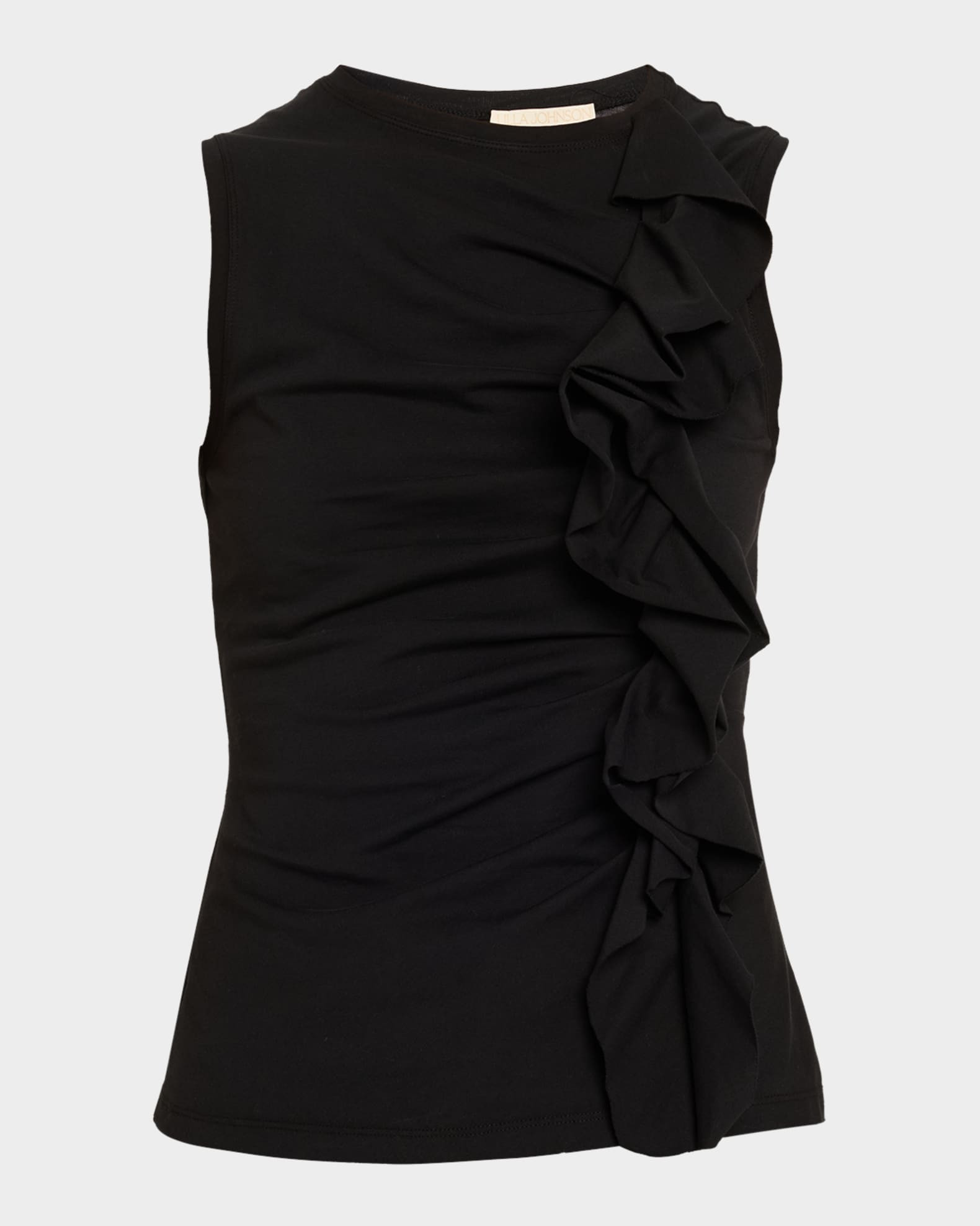 Clio Ruched Sleeveless Ruffle Top | Neiman Marcus