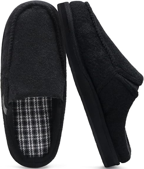 ONCAI Mens Clog Slippers with Arch Support Stripe Faux Fur Cotton-Blend High-Density Memory Foam ... | Amazon (US)