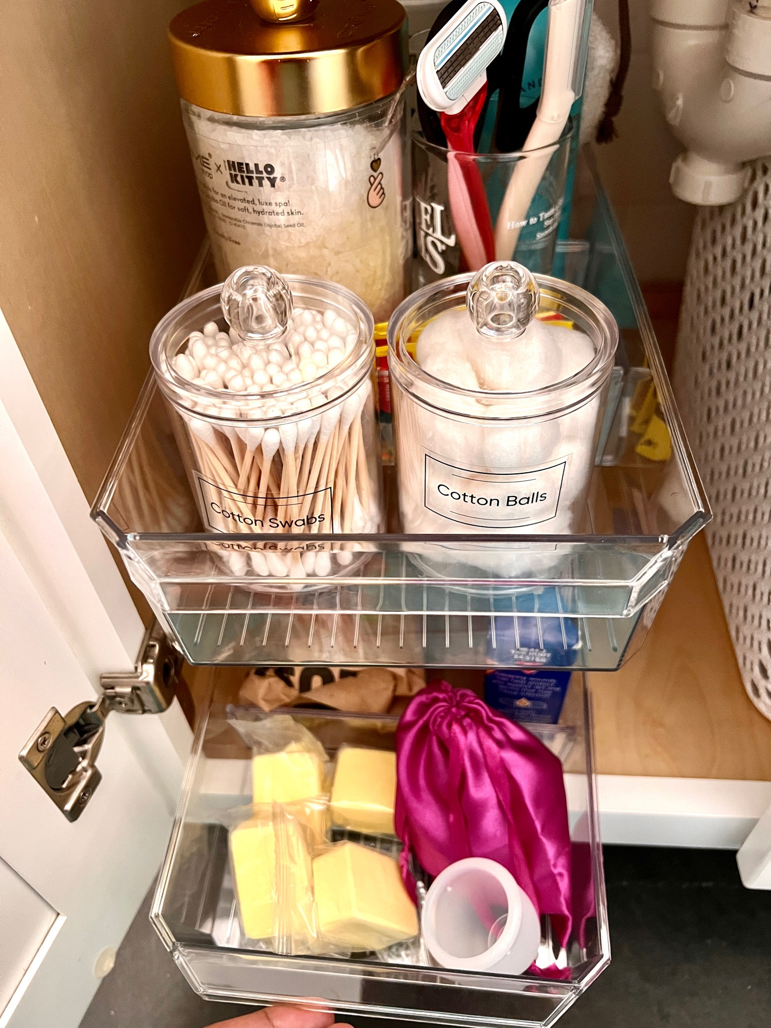 Bathroom 'under the sink' organizer - great option for vanities! 
Cotton balls, Q-tip dispenser - decent quality, great value for money!

#LTKfamily #LTKbeauty #LTKhome