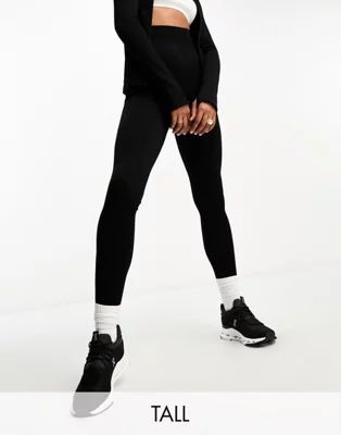 ASOS 4505 Tall Icon seamless rib gym leggings in black | ASOS (Global)