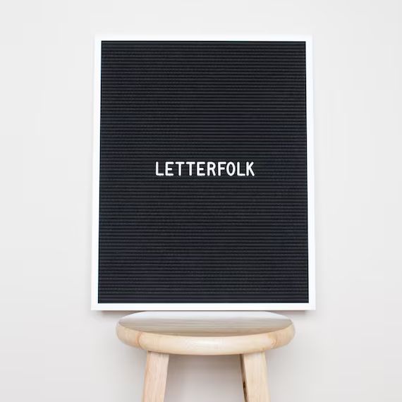 16"x20" Letter board w/ 290-characters — Black felt, silver frame | Etsy (US)
