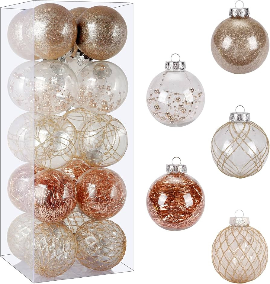 Christmas Ball Ornaments Set, 20ct Large Clear Shatterproof 80mm/3.15" Christmas Ornaments for Ch... | Amazon (US)