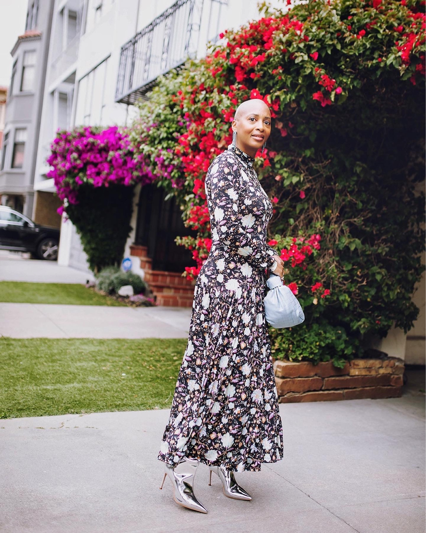 fall in bloom / loving a moody floral maxi mixed with metallics… 

#LTKstyletip #LTKover40 #LTKSeasonal