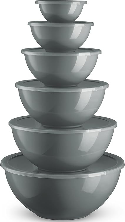 Mixing Bowls with Lids Set, Plastic Mixing Bowls with Airtight Lids, Nesting Mixing Bowl Set for ... | Amazon (US)