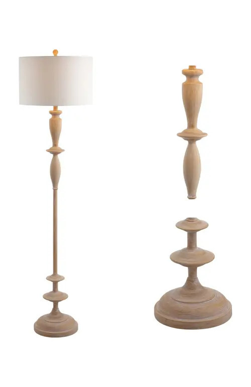 JONATHAN Y Aldrin 63.5"" Resin LED Floor Lamp, Brown wood finish at Nordstrom | Nordstrom