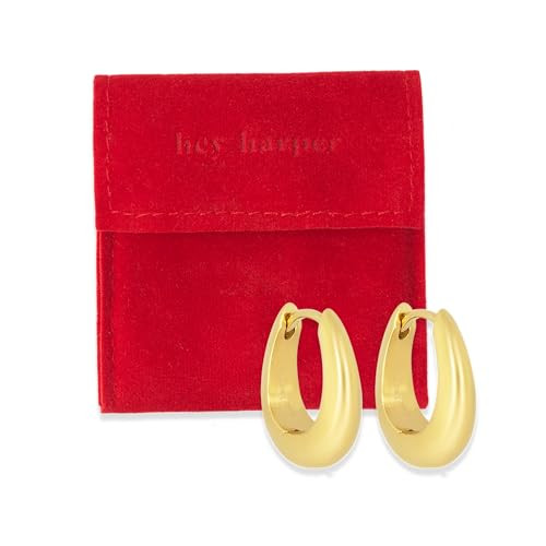 Hey Harper Hoop Earrings For Women Trendy - Lightweight Waterproof & Sweatproof Jewerly | Amazon (US)