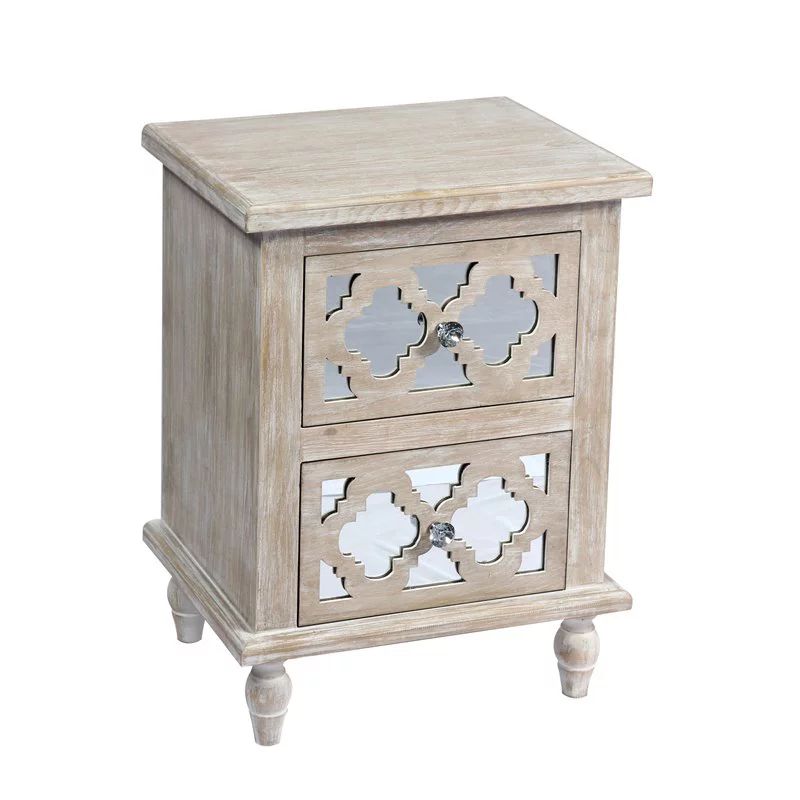 Costa Natural Nightstand with Lattice Detailing And Storage | Walmart (US)