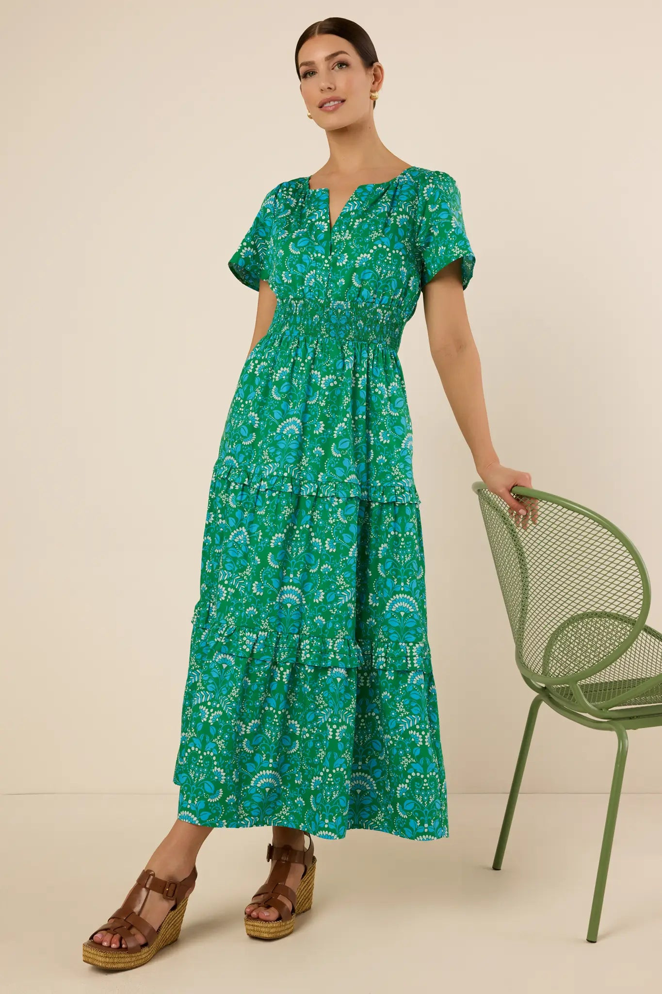 Isabella Dress- Kelly Green | Avara
