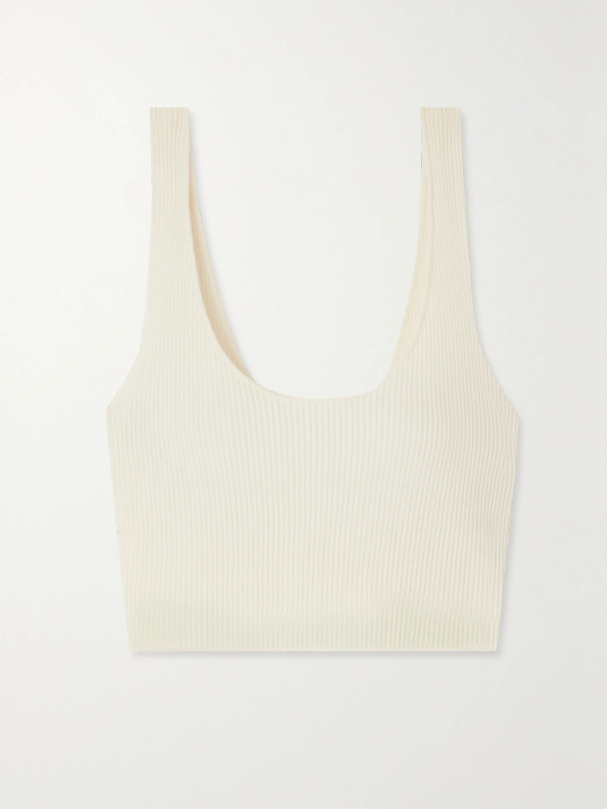 Chloé - Cropped Ribbed Wool And Silk-blend Tank - White | NET-A-PORTER (US)