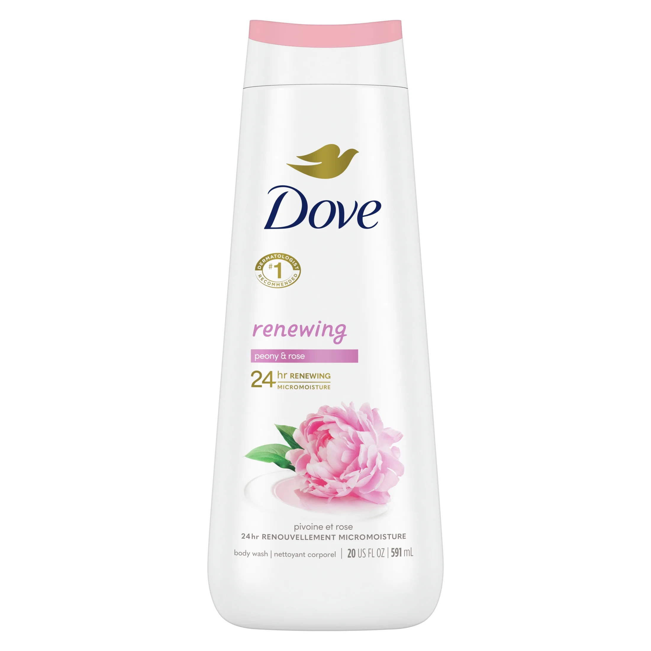 Dove Women's Body Wash Renewing Peony & Rose Oil Gentle Skin Cleanser All Skin, 20 oz | Walmart (US)