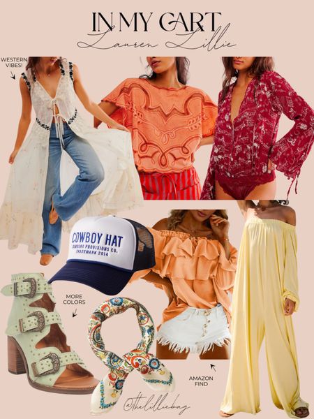 What’s in my cart! New arrivals and what’s trending! 

Free people finds. Amazon finds. Boots. Cowboy trucker hat. Summer outfit. Country concert outfit. 

#LTKFindsUnder100 #LTKStyleTip #LTKFindsUnder50
