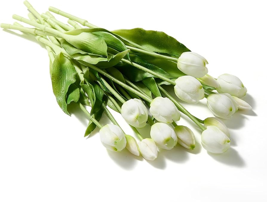 15Pcs Fake Tulips Artificial Flowers Real Touch Latex Bouquet Faux Tulips for Centerpiece Arrange... | Amazon (US)