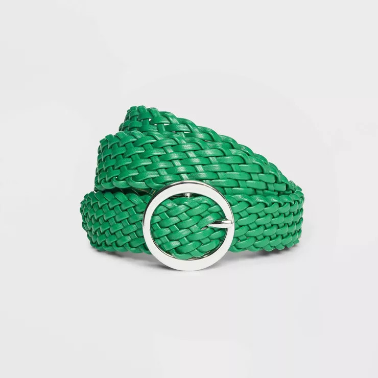 Women's Oval Center Bar Buckle Belt - A New Day™ Green | Target