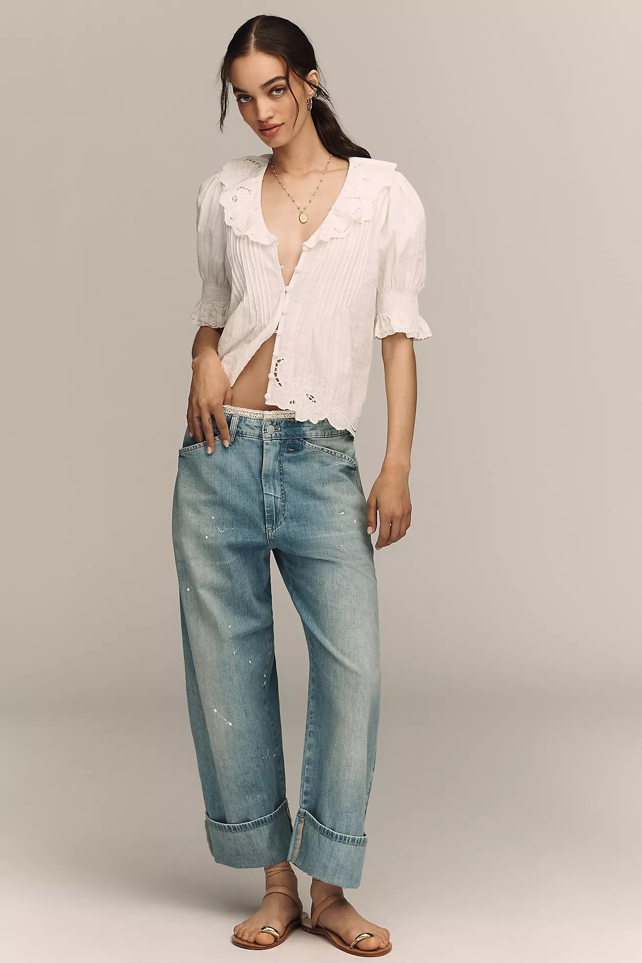 RAISONNEL Embroidered Collared Blouse | Anthropologie (US)