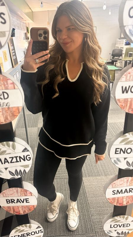 Teacher outfit

My top is a part of a lounge set, but can easily be paired with leggings or jeans for an outfit  

#LTKworkwear #LTKfindsunder50 #LTKstyletip