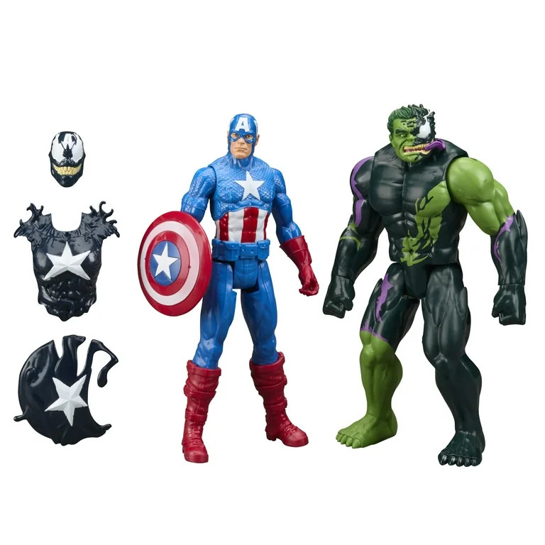 Marvel Avengers VenomVersus Titan Hero Series Venomized Captain America & Venomized Hulk Action F... | Walmart (US)