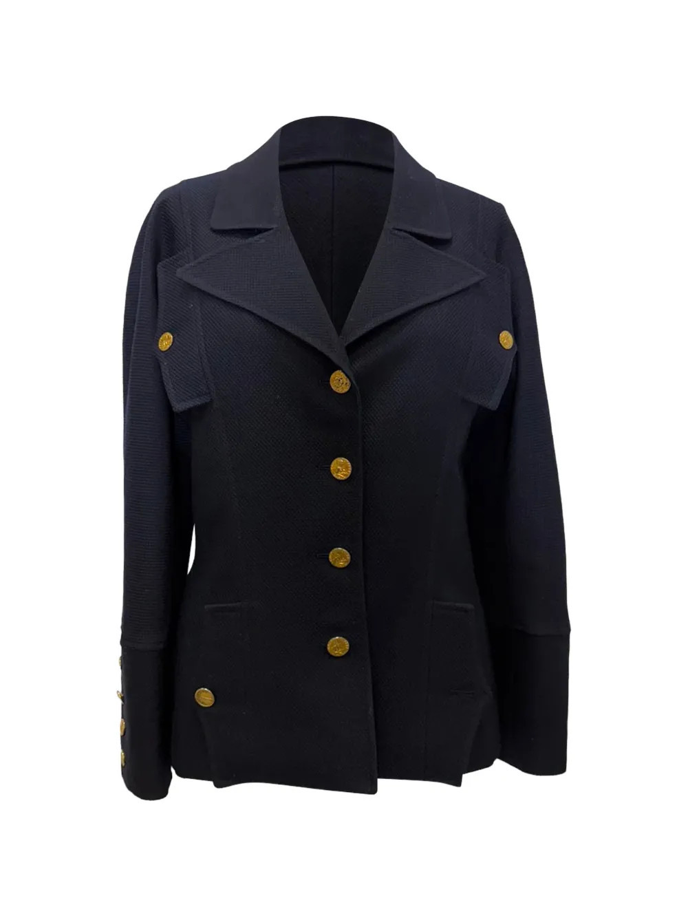 CHANEL Pre-Owned gold-button skirt suit - Blue | Farfetch Global