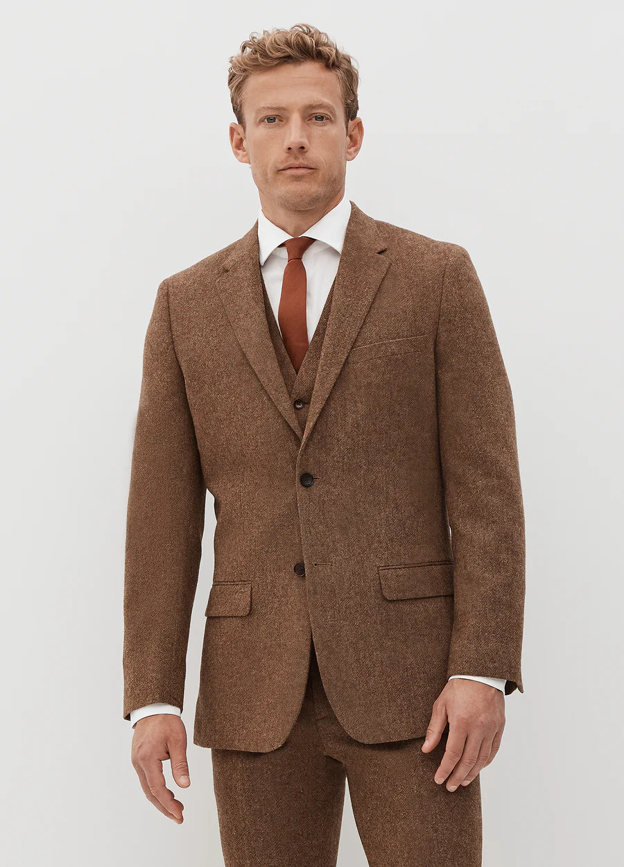 Men's Brown Tweed Suit Jacket | SuitShop