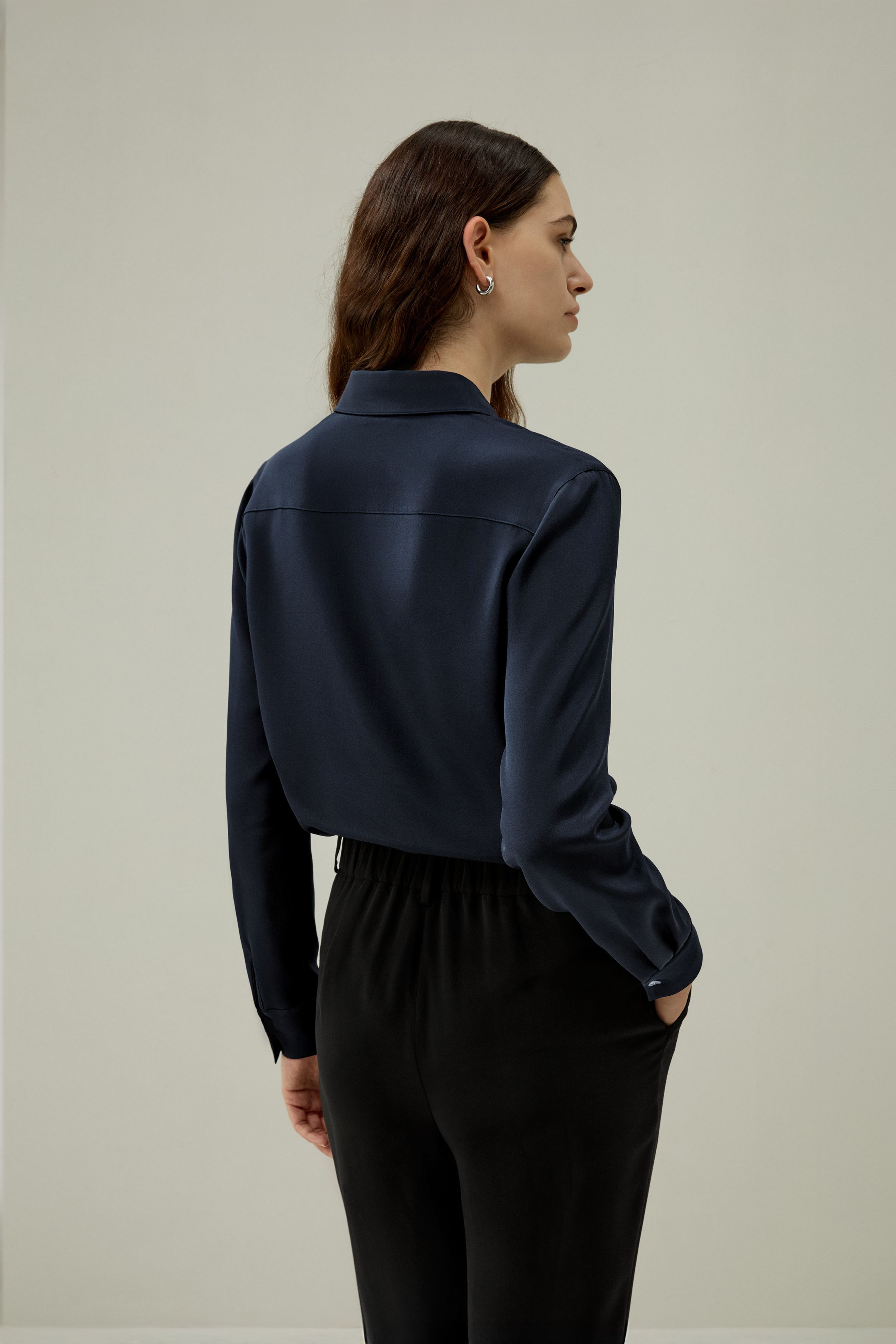 Graceful Button Up Silk Blouse | LilySilk