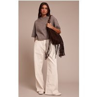 White Boucle Denim Wide Leg Jean | PrettyLittleThing US