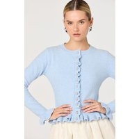 ASTR the Label | Eowyn Ruffle Trim Cardigan in Light blue | Size S | ASTR The Label (US)