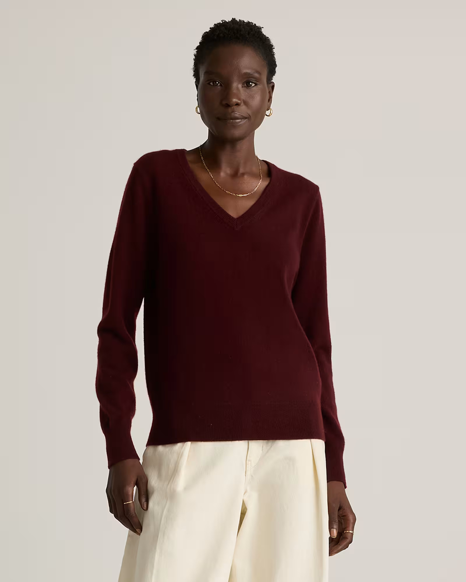 Mongolian Cashmere V-Neck Sweater | Quince