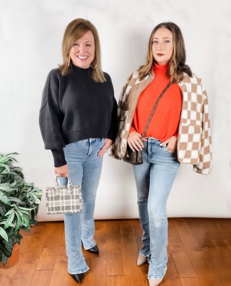 We’re back for “How to Wear it At Any Age” Volume 22! We are both loving these jeans from Express with the side slit hem! They actually come in sizes S/M/L/XL and we are both wearing a Medium. A medium covers sizes 6, 8, 10. The flex with you! 

#LTKstyletip #LTKfindsunder100 #LTKSeasonal