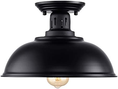 HMVPL Semi Flush Mount Ceiling Light Fixture, Farmhouse Black Close to Ceiling Lighting Industria... | Amazon (US)