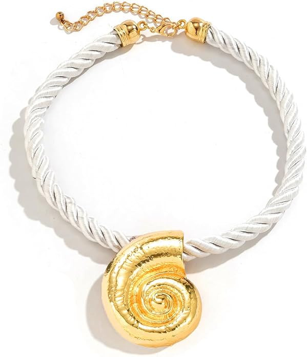 Gold Shell Necklace Conch Snail Sea Witch Necklace for Women Girls Ursula Costume Accessory for H... | Amazon (US)
