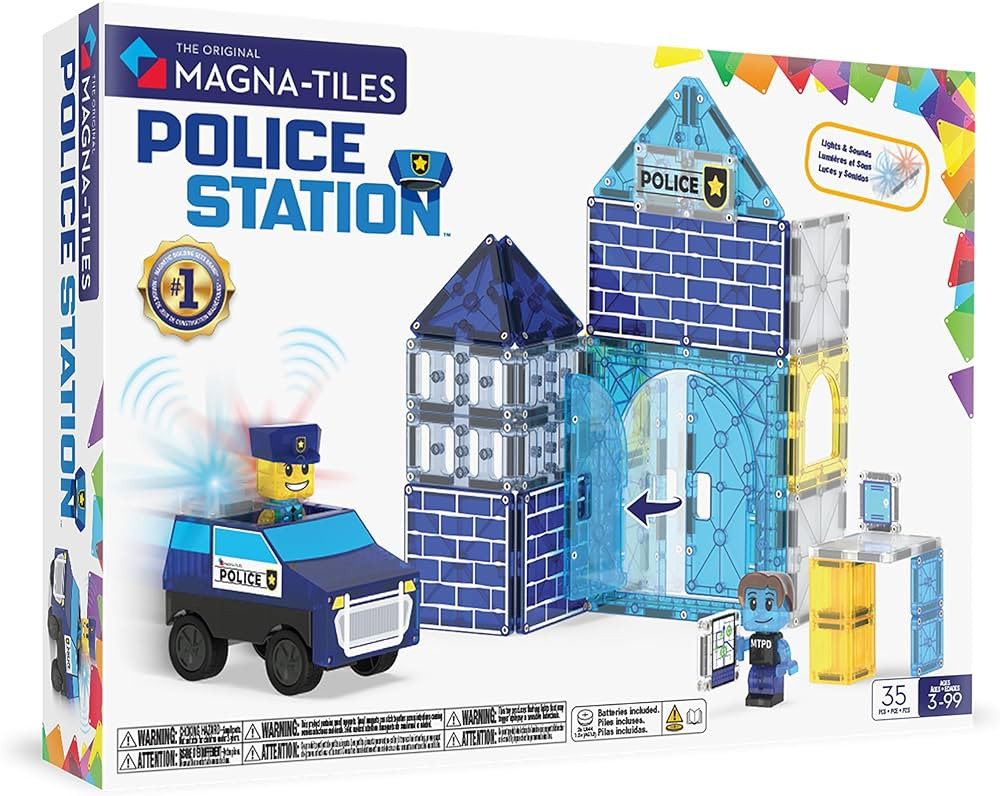 MAGNA-TILES Police Station 35-Piece Magnetic Construction Set, The Original Magnetic Building Bra... | Amazon (US)