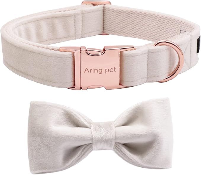 ARING PET Bowtie Dog Collar-Velvet Dog Collars with Detachable Bowtie, Adjustable Bow Collar for ... | Amazon (US)