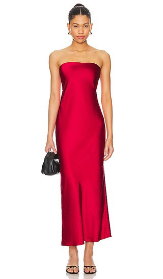 MORE TO COME Emma Strapless Maxi Dress in Red. - size XL | Revolve Clothing (Global)
