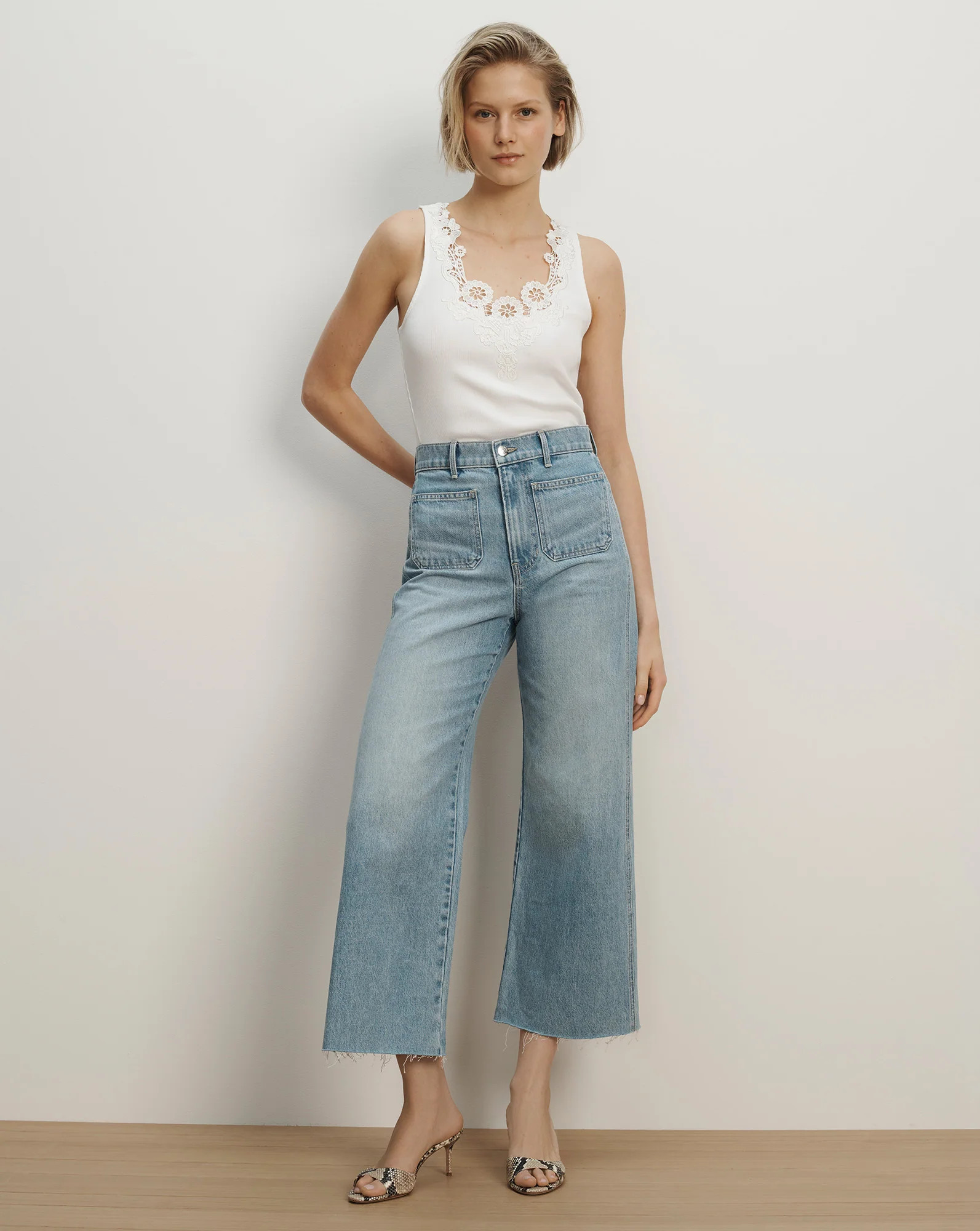 Narcisa Embroidered Tank Top in White | Veronica Beard | Veronica Beard