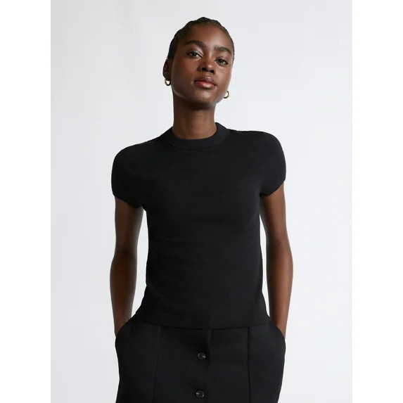 Scoop Women's and Women’s Plus Sweater Tee with Short Sleeves, Lightweight, Sizes XS-4X | Walmart (US)