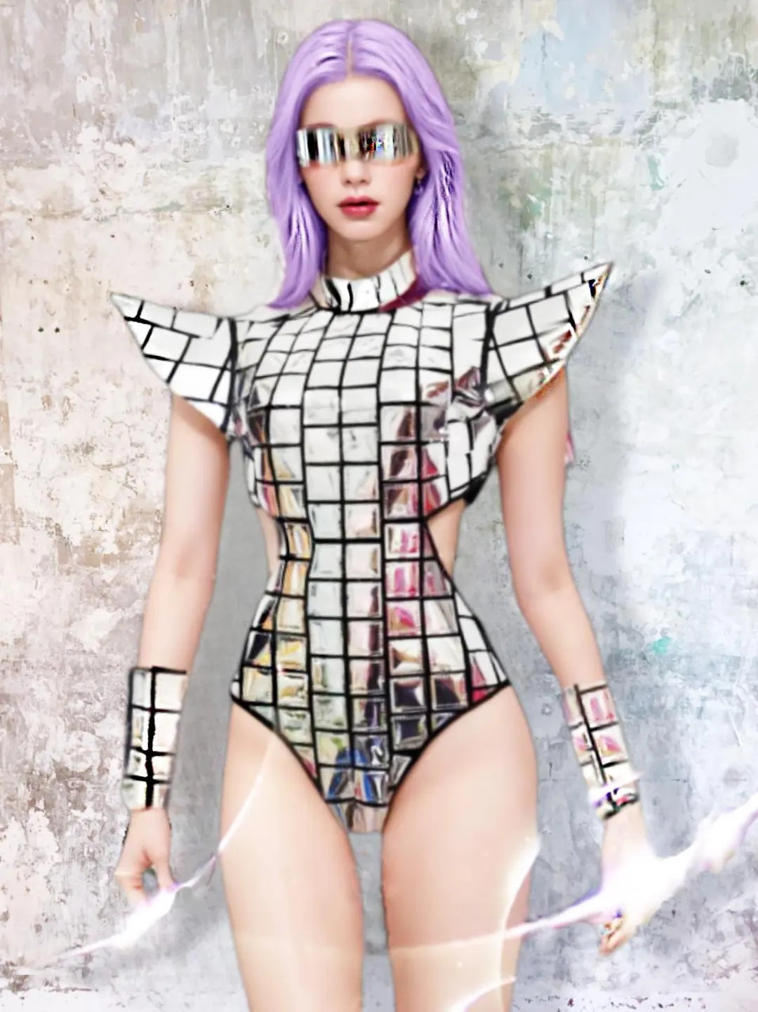 Mirror Bodysuit | Cyber Cyberpunk Costume | Club DJ | Music Festival Outfit | Rave | Silver | XXL... | Etsy (US)