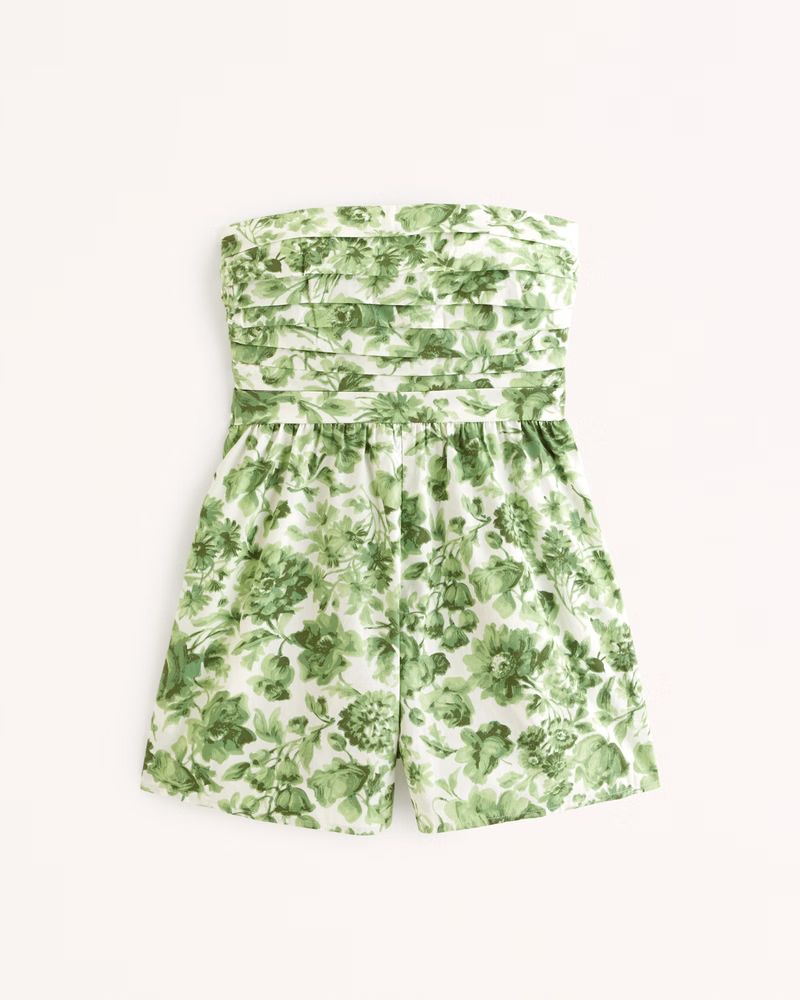 Emerson Ruched Strapless Romper | Abercrombie & Fitch (US)
