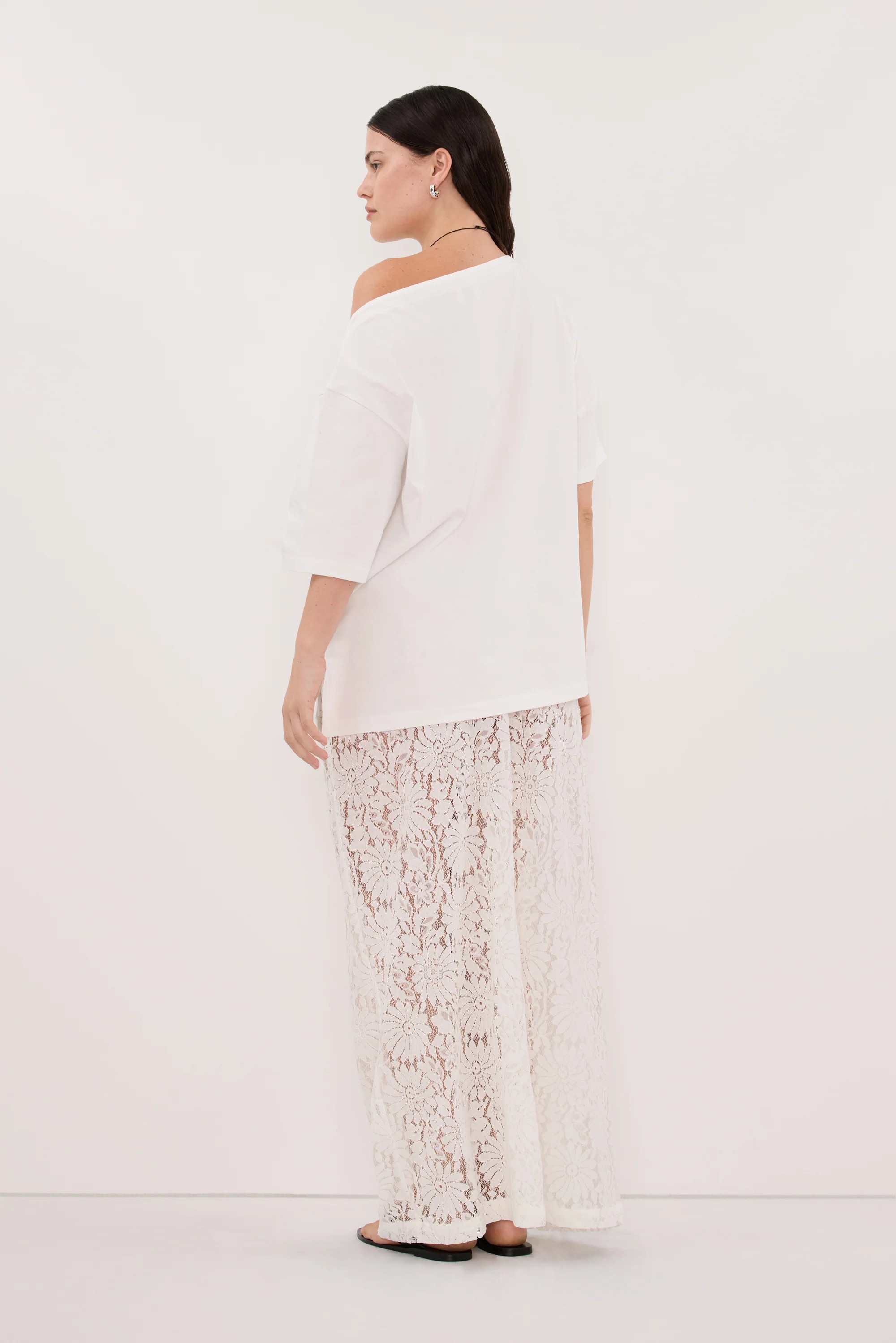 WILMA WHITE LACE SKIRT | DISSH